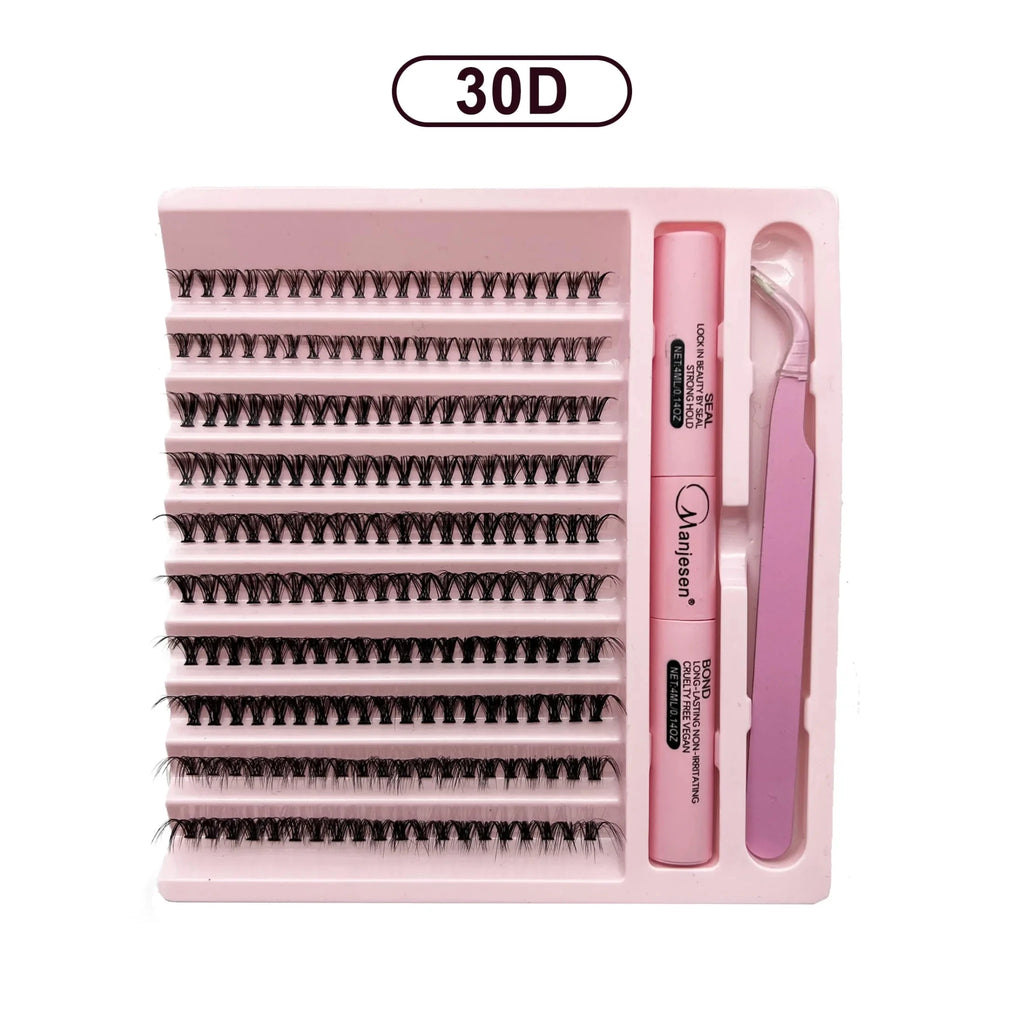DIY Lashes Extension Kit Eyelashes 200 PCS Clusters Lash Bond and Seal Makeup Tools for Gluing Lashes Gluing Glue Accessories - Cozy & Co. Market