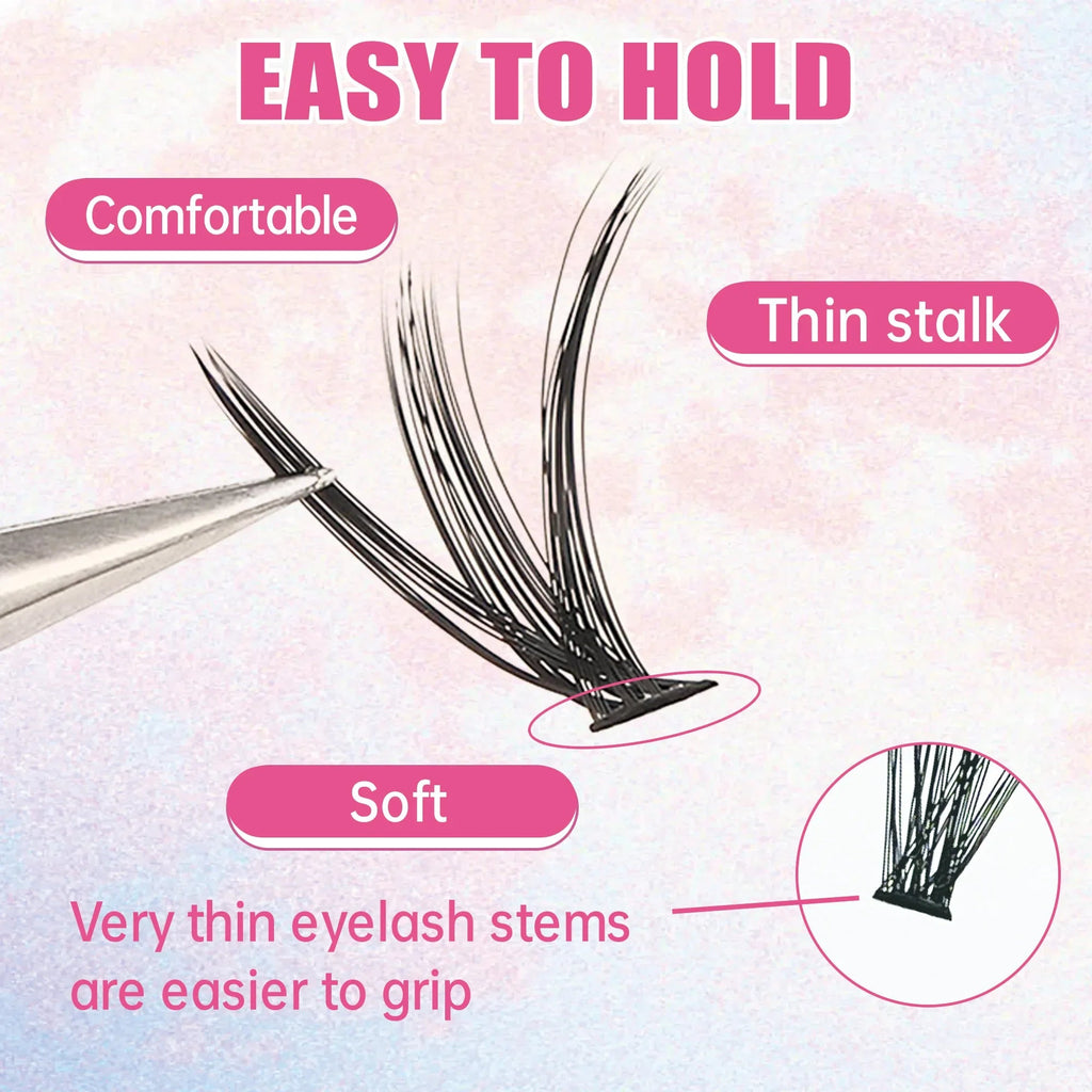 DIY Lashes Extension Kit Eyelashes 200 PCS Clusters Lash Bond and Seal Makeup Tools for Gluing Lashes Gluing Glue Accessories - Cozy & Co. Market