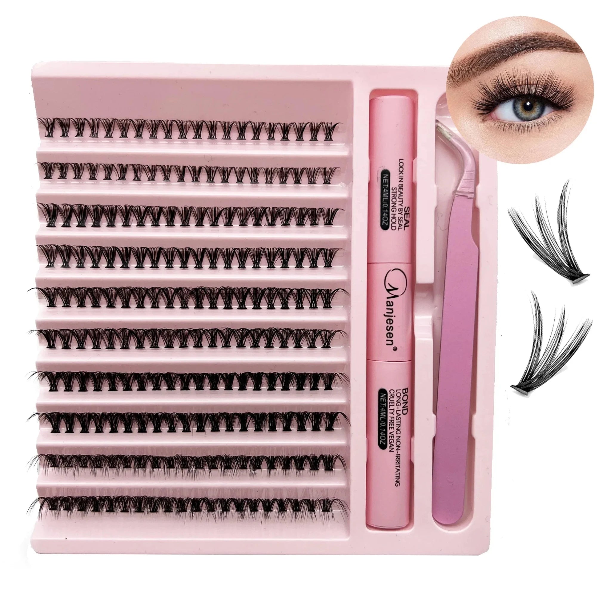 DIY Lashes Extension Kit Eyelashes 200 PCS Clusters Lash Bond and Seal Makeup Tools for Gluing Lashes Gluing Glue Accessories - Cozy & Co. Market