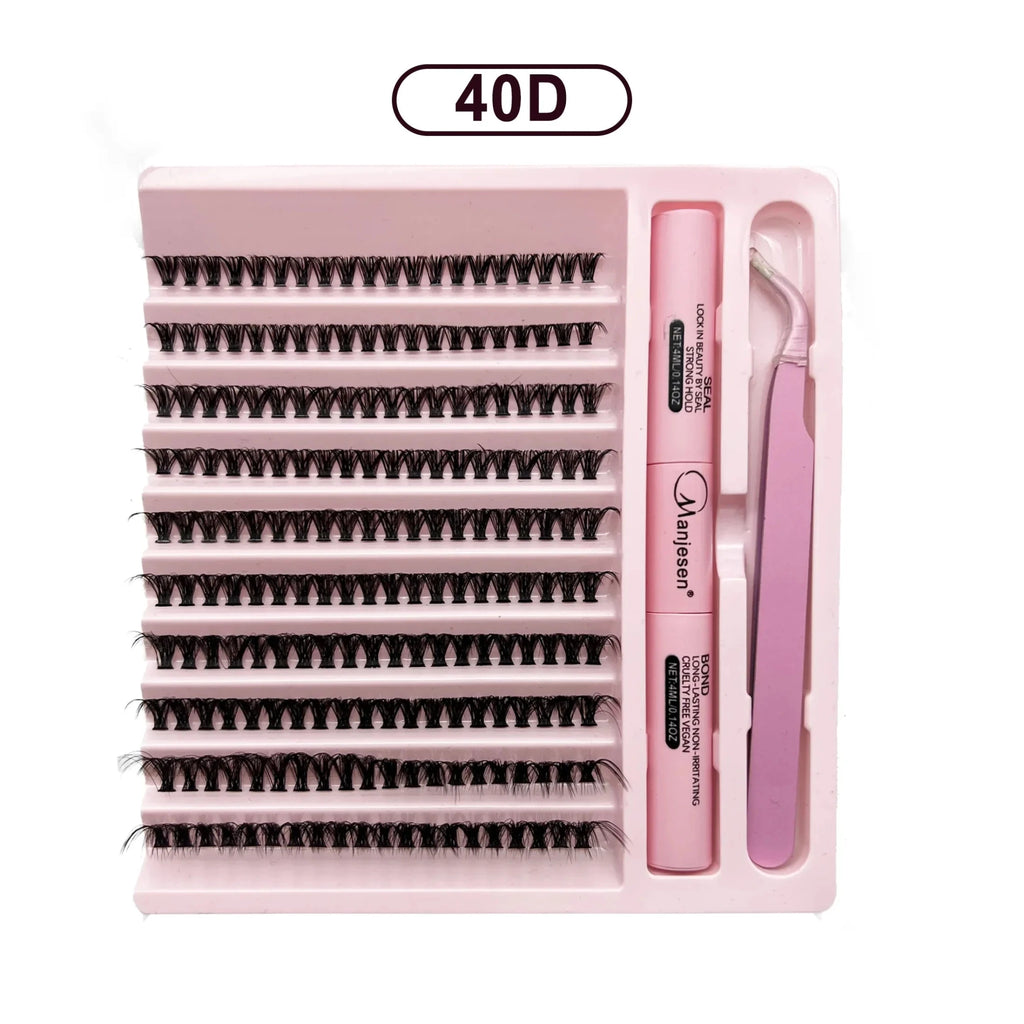 DIY Lashes Extension Kit Eyelashes 200 PCS Clusters Lash Bond and Seal Makeup Tools for Gluing Lashes Gluing Glue Accessories - Cozy & Co. Market
