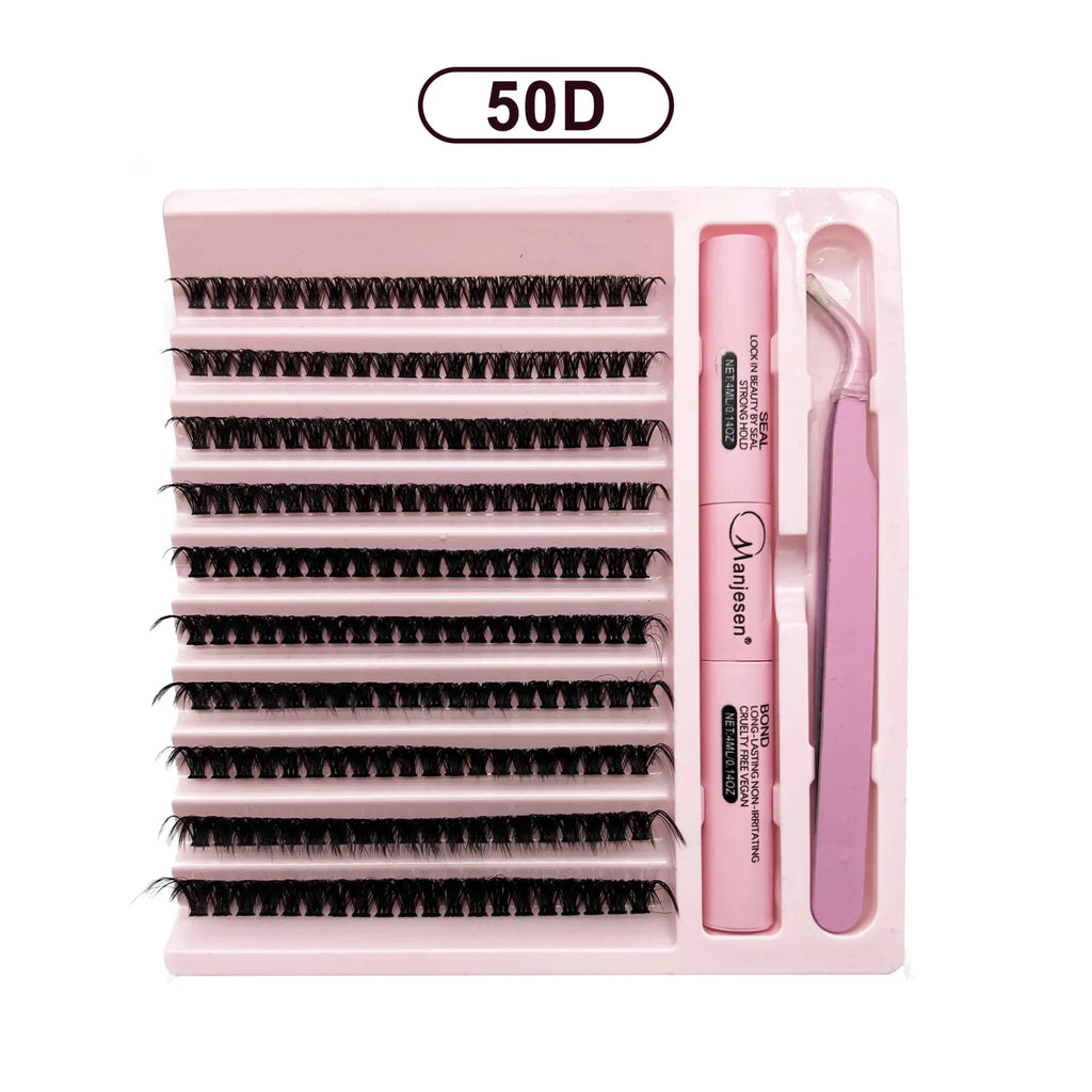 DIY Lashes Extension Kit Eyelashes 200 PCS Clusters Lash Bond and Seal Makeup Tools for Gluing Lashes Gluing Glue Accessories - Cozy & Co. Market