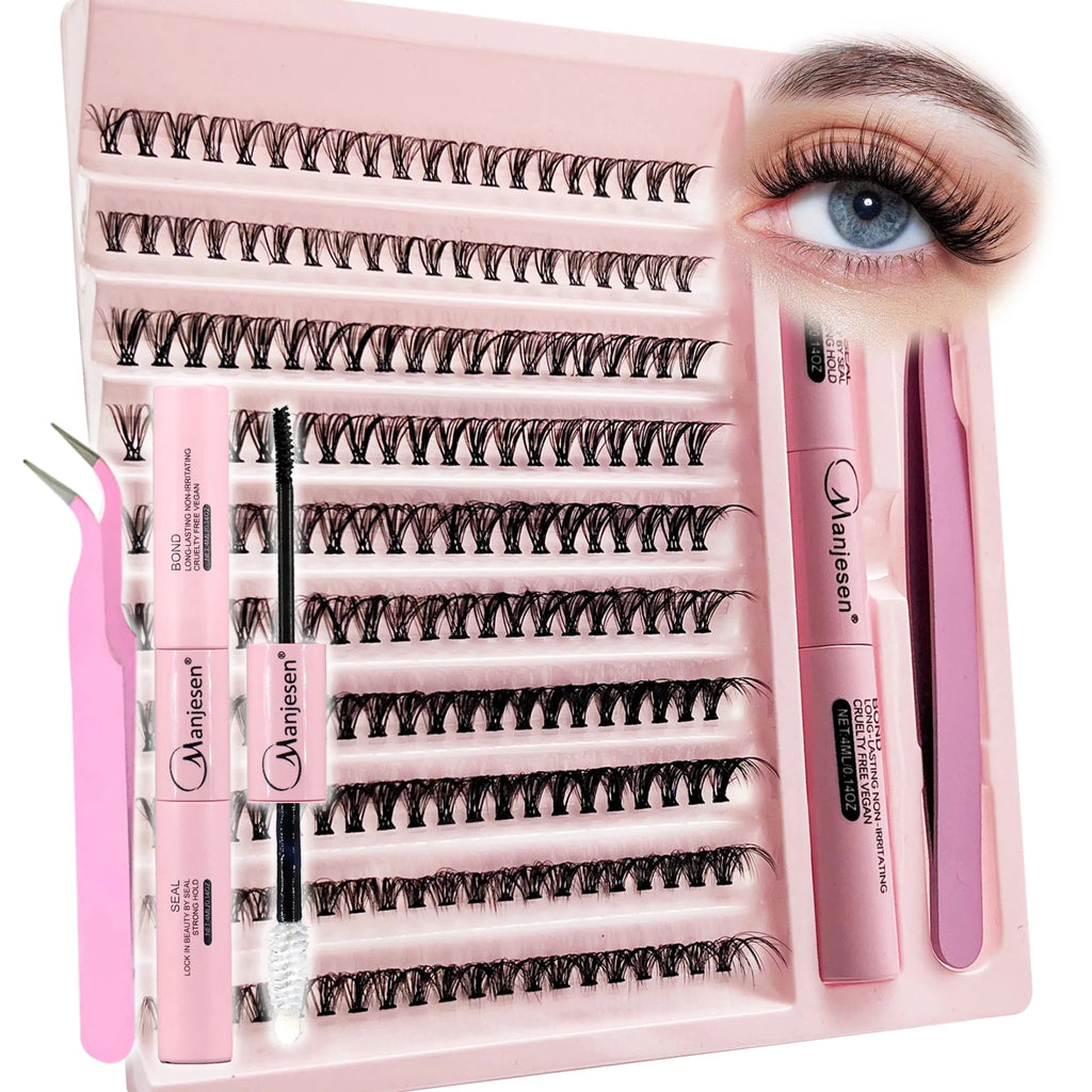 DIY Lashes Extension Kit Eyelashes 200 PCS Clusters Lash Bond and Seal Makeup Tools for Gluing Lashes Gluing Glue Accessories - Cozy & Co. Market