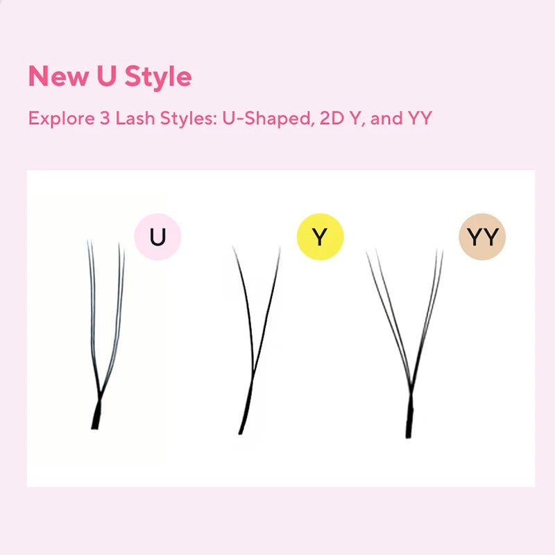 DIYDAY U-shaped Eyelash Extension Easy to Apply 3D Volume False Lashes Natural Wispy U YY Shape Faux Mink Eyelashes for Makeup - Cozy & Co. Market