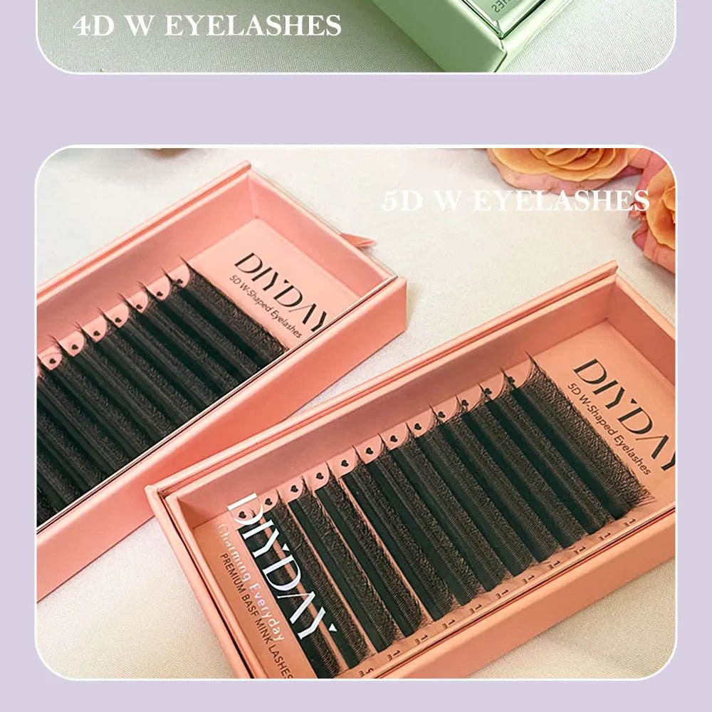DIYDAY W Shape Eyelashes Extensions W Shaped Bloom 3d 4d 5d 6d 7d 8d Eye Lashes Natural Soft Premade Fan Lash Extensions - Cozy & Co. Market