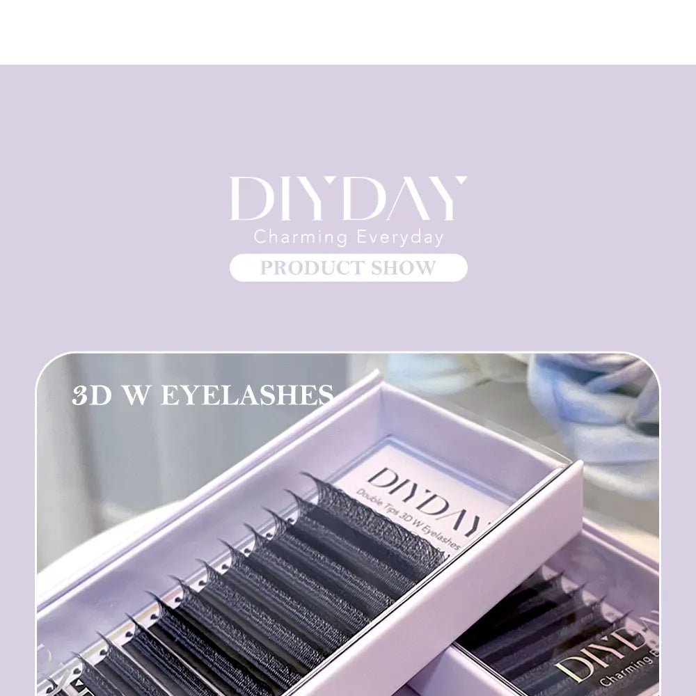 DIYDAY W Shape Eyelashes Extensions W Shaped Bloom 3d 4d 5d 6d 7d 8d Eye Lashes Natural Soft Premade Fan Lash Extensions - Cozy & Co. Market