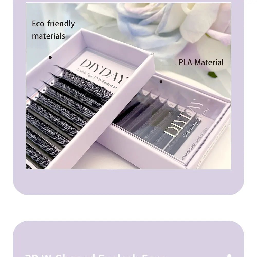 DIYDAY W Shape Eyelashes Extensions W Shaped Bloom 3d 4d 5d 6d 7d 8d Eye Lashes Natural Soft Premade Fan Lash Extensions - Cozy & Co. Market