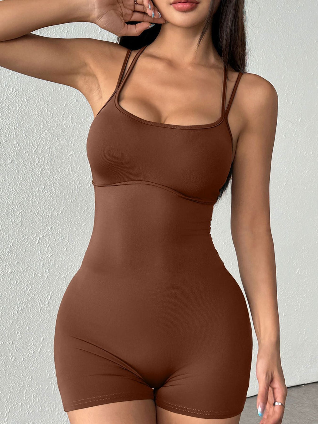 Double Spaghetti Strap Active Romper - Cozy & Co. Market