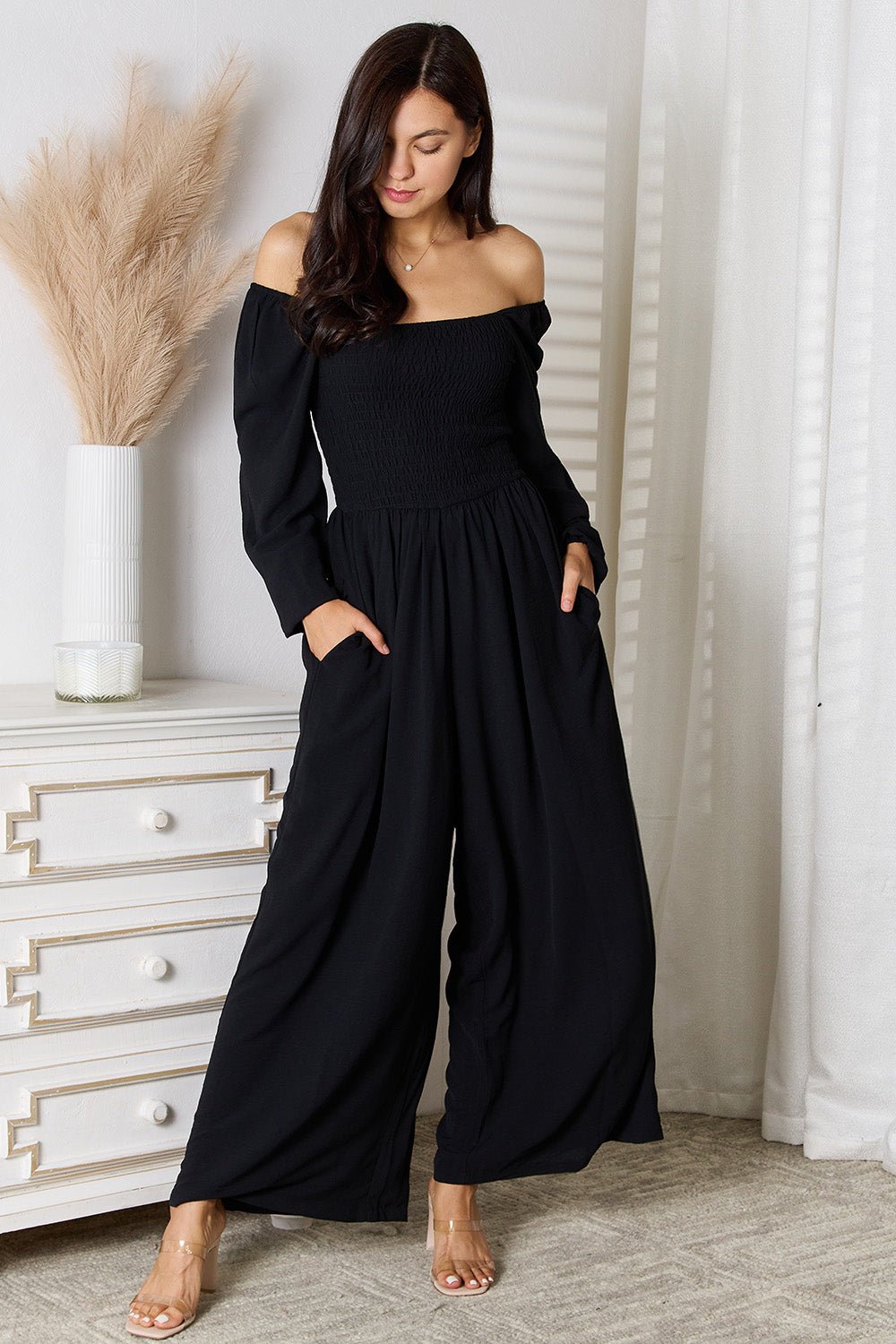 Double Take Square Neck Jumpsuit with Pockets - Cozy & Co. Market