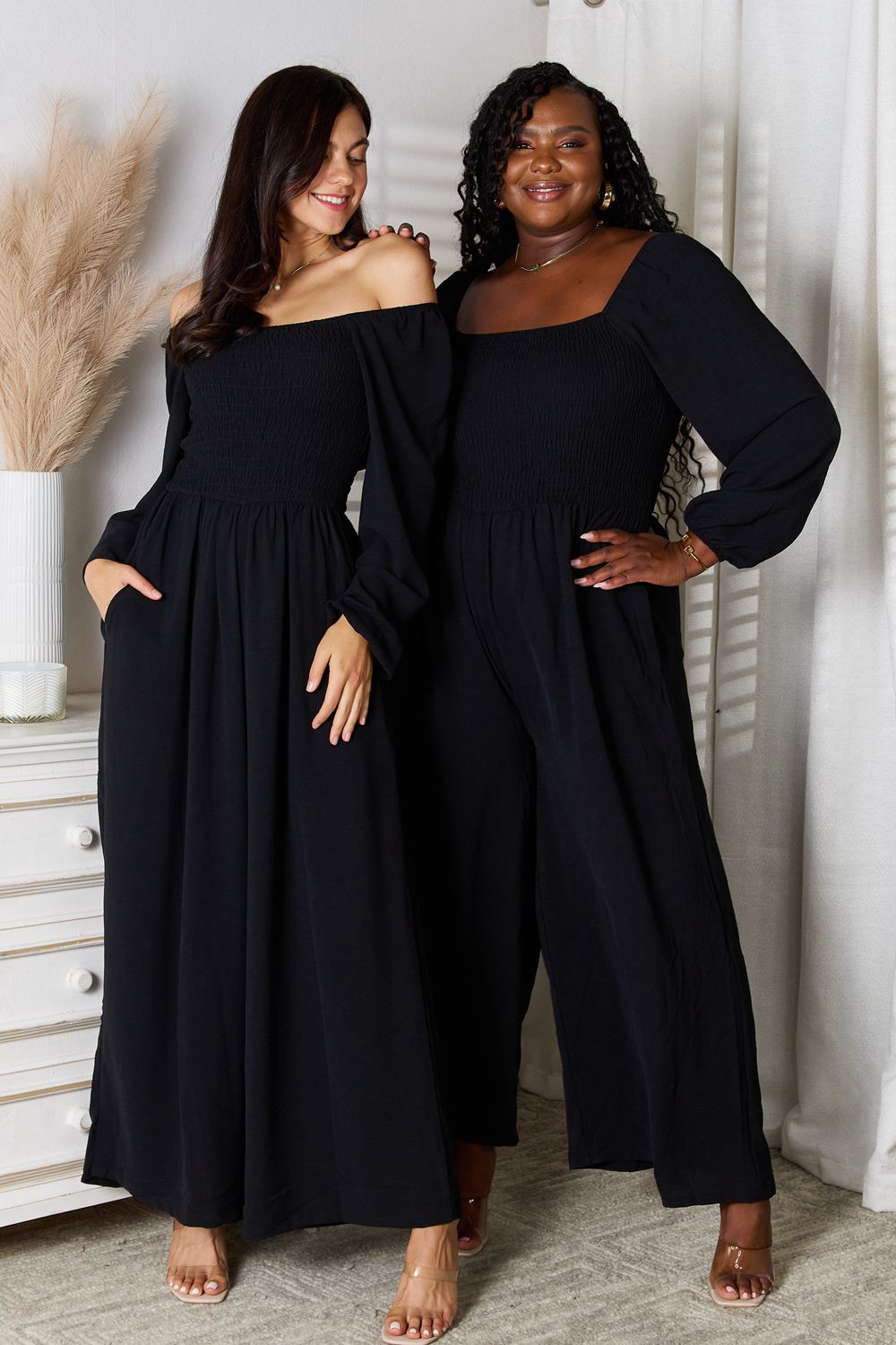 Double Take Square Neck Jumpsuit with Pockets - Cozy & Co. Market