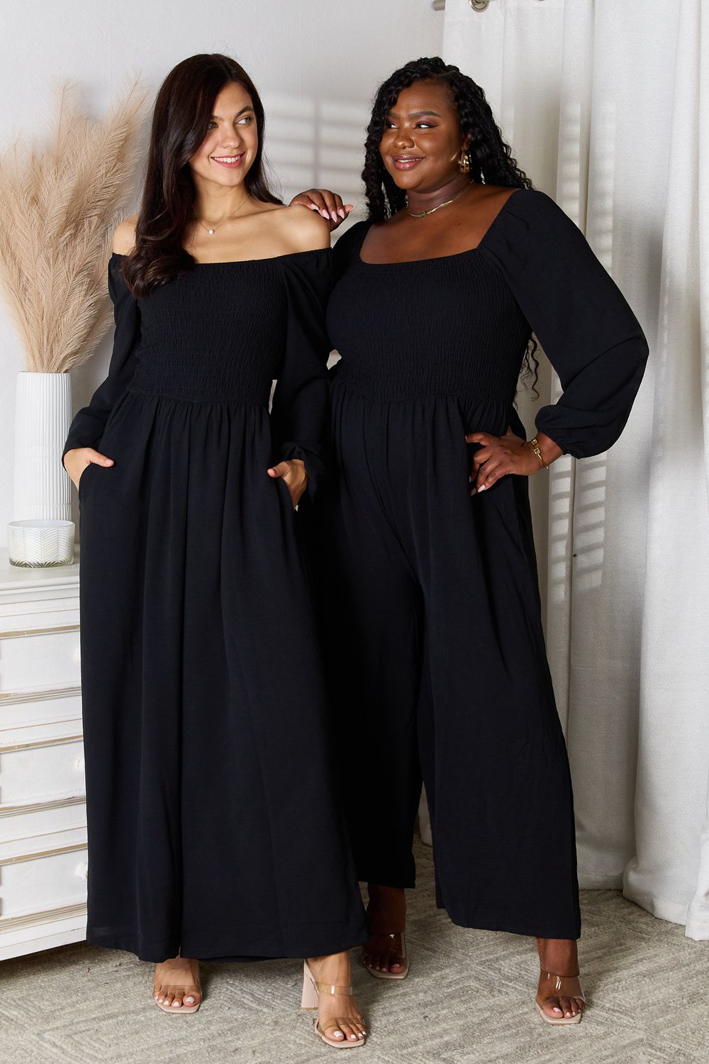 Double Take Square Neck Jumpsuit with Pockets - Cozy & Co. Market