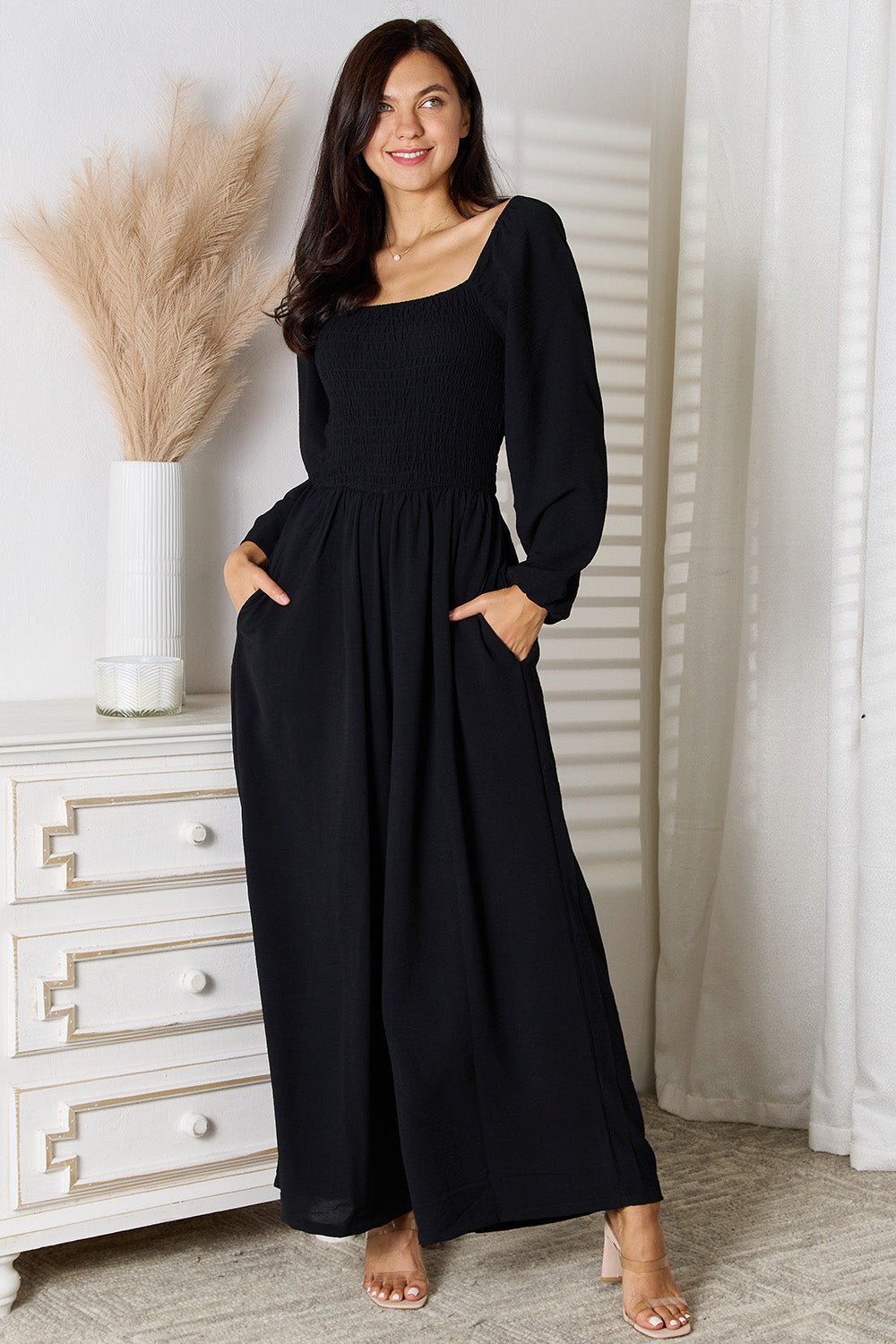 Double Take Square Neck Jumpsuit with Pockets - Cozy & Co. Market