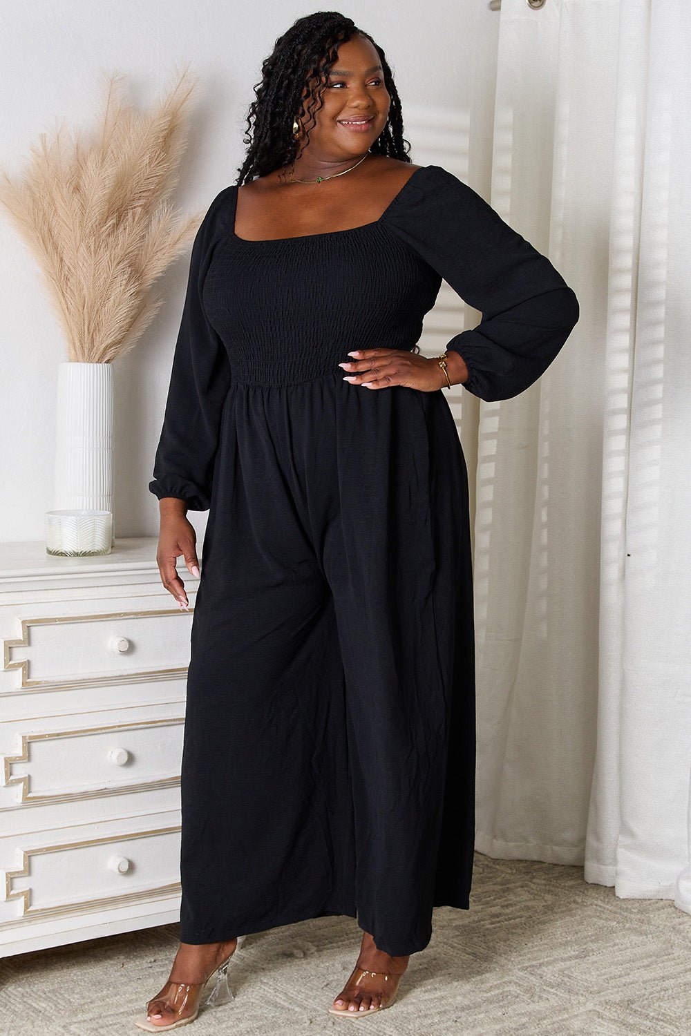 Double Take Square Neck Jumpsuit with Pockets - Cozy & Co. Market