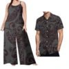 Drop Shipping Samoa Puletasi Casual Women Sling Jumpsuit Match Short Sleeve Aloha Shirt Polynesian Couple Clothes 2pc Set - Cozy & Co. Market