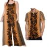 Drop Shipping Samoa Puletasi Casual Women Sling Jumpsuit Match Short Sleeve Aloha Shirt Polynesian Couple Clothes 2pc Set - Cozy & Co. Market