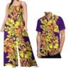 Drop Shipping Samoa Puletasi Casual Women Sling Jumpsuit Match Short Sleeve Aloha Shirt Polynesian Couple Clothes 2pc Set - Cozy & Co. Market
