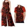Drop Shipping Samoa Puletasi Casual Women Sling Jumpsuit Match Short Sleeve Aloha Shirt Polynesian Couple Clothes 2pc Set - Cozy & Co. Market