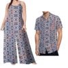 Drop Shipping Samoa Puletasi Casual Women Sling Jumpsuit Match Short Sleeve Aloha Shirt Polynesian Couple Clothes 2pc Set - Cozy & Co. Market