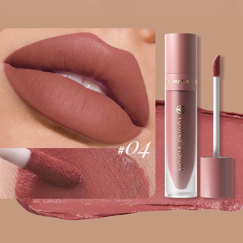 DUNUF 8-color matte velvet smooth easy-to-apply square tube lip gloss waterproof three-dimensional plumping lipstick - Cozy & Co. Market