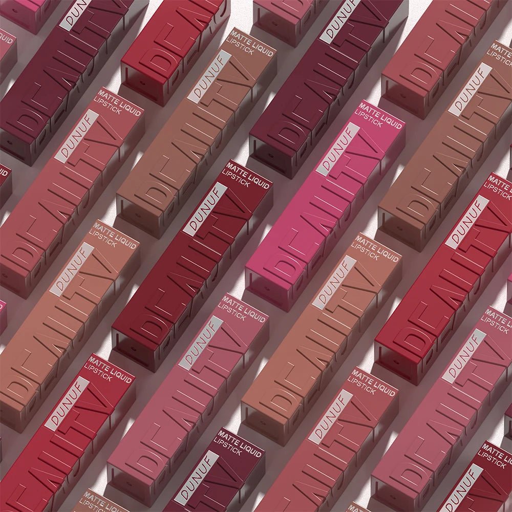 DUNUF 8-color matte velvet smooth easy-to-apply square tube lip gloss waterproof three-dimensional plumping lipstick - Cozy & Co. Market