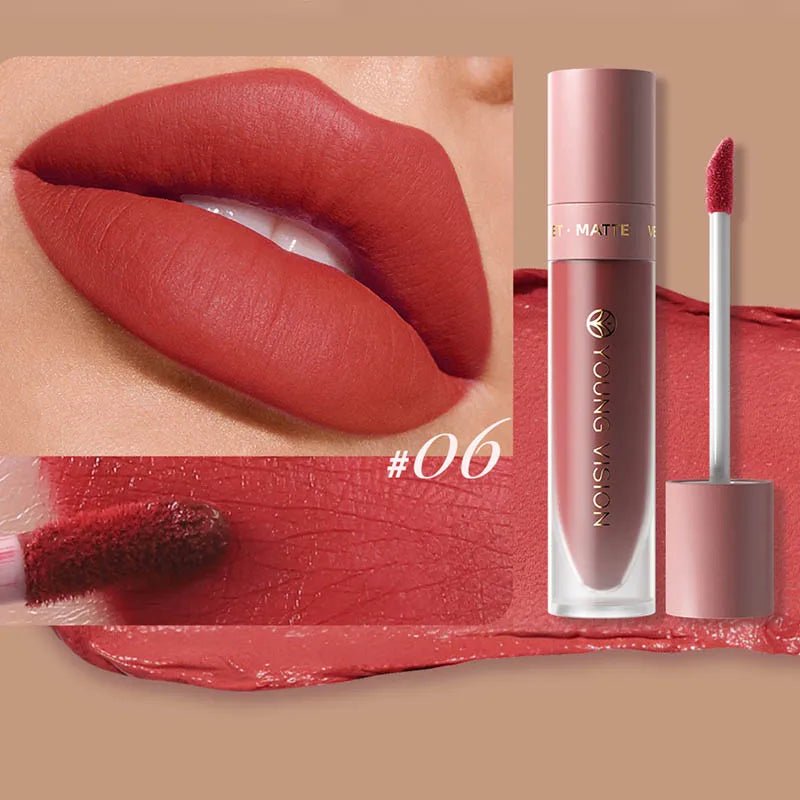 DUNUF 8-color matte velvet smooth easy-to-apply square tube lip gloss waterproof three-dimensional plumping lipstick - Cozy & Co. Market