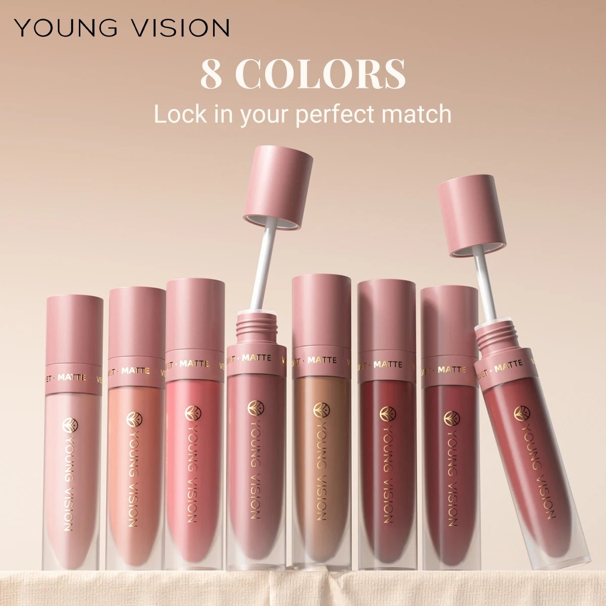 DUNUF 8-color matte velvet smooth easy-to-apply square tube lip gloss waterproof three-dimensional plumping lipstick - Cozy & Co. Market
