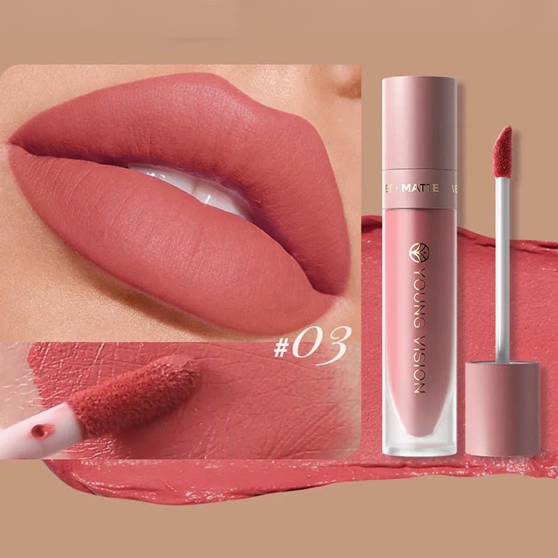 DUNUF 8-color matte velvet smooth easy-to-apply square tube lip gloss waterproof three-dimensional plumping lipstick - Cozy & Co. Market