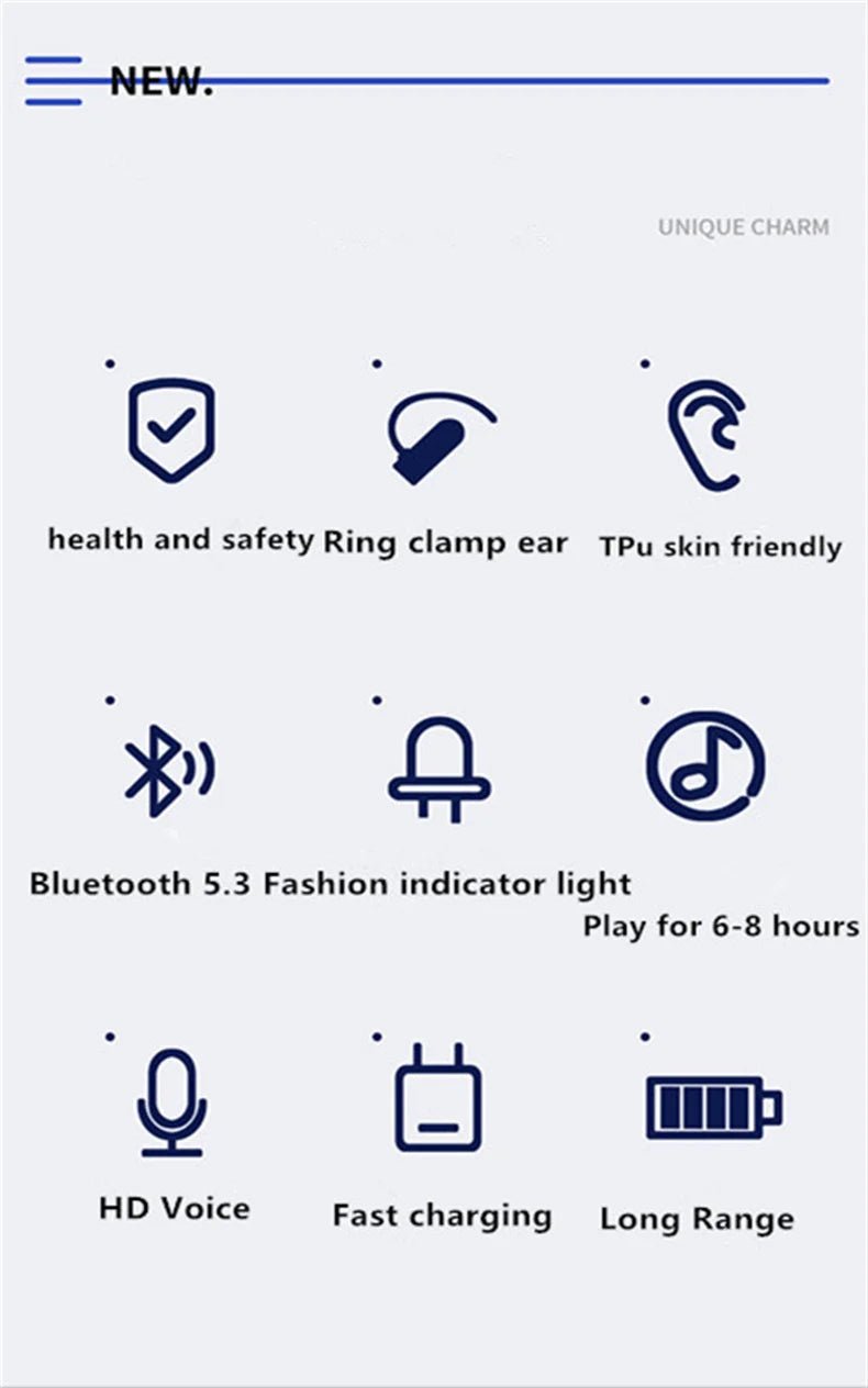 Earphone Clip Wireless Bluetooth Headphone Bone Conduction Headset High Quality TWS Auriculares Sport Noise Canceling With Mic - Cozy & Co. Market