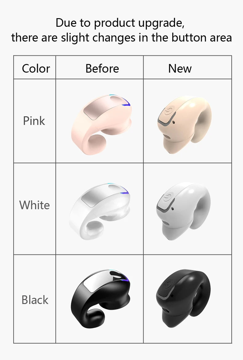 Earphone Clip Wireless Bluetooth Headphone Bone Conduction Headset High Quality TWS Auriculares Sport Noise Canceling With Mic - Cozy & Co. Market