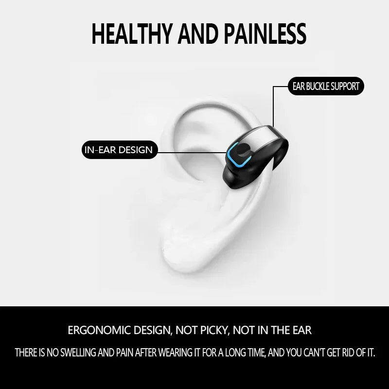 Earphone Clip Wireless Bluetooth Headphone Bone Conduction Headset High Quality TWS Auriculares Sport Noise Canceling With Mic - Cozy & Co. Market