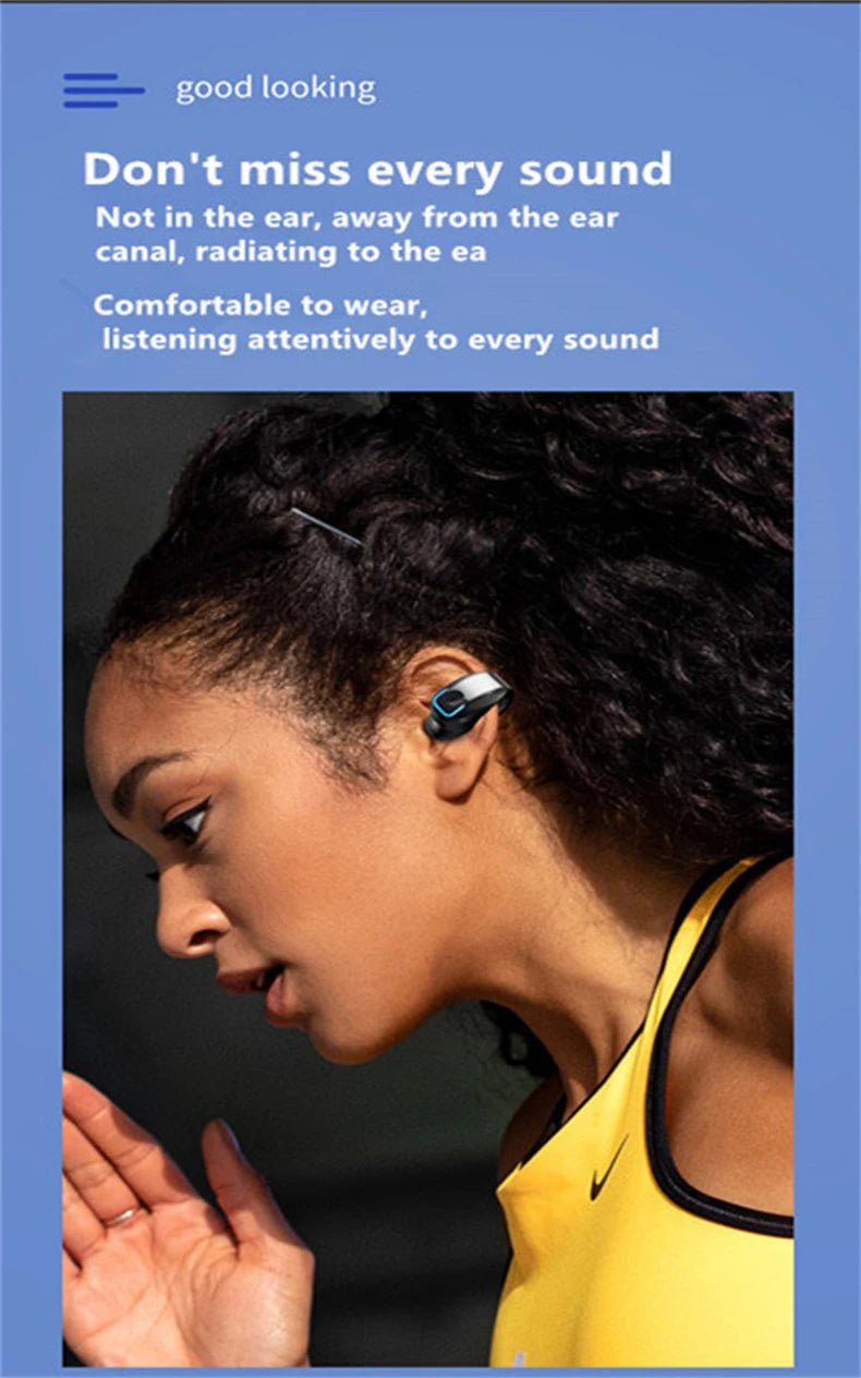 Earphone Clip Wireless Bluetooth Headphone Bone Conduction Headset High Quality TWS Auriculares Sport Noise Canceling With Mic - Cozy & Co. Market