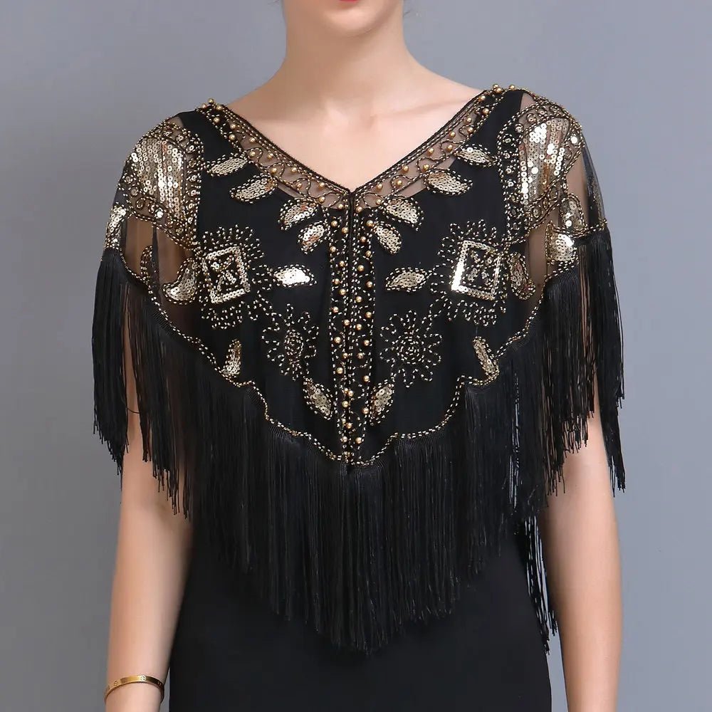 Ecoparty 1920s Shawl Wraps Gatsby Beaded Evening Cape Bridal Shawl for Evening Dresses Wedding Party - Cozy & Co. Market