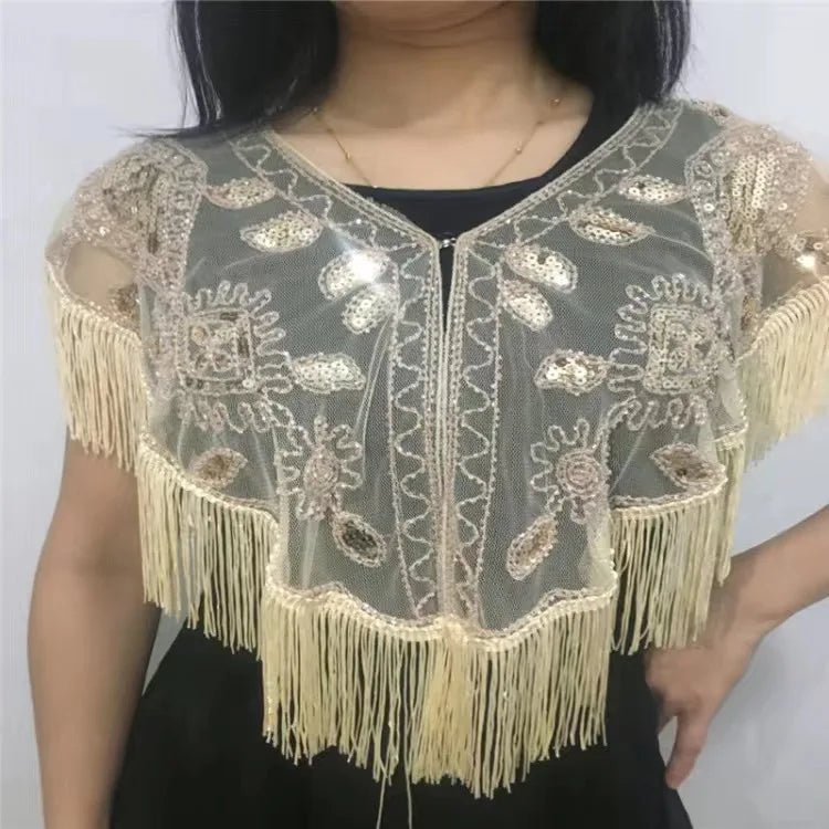 Ecoparty 1920s Shawl Wraps Gatsby Beaded Evening Cape Bridal Shawl for Evening Dresses Wedding Party - Cozy & Co. Market