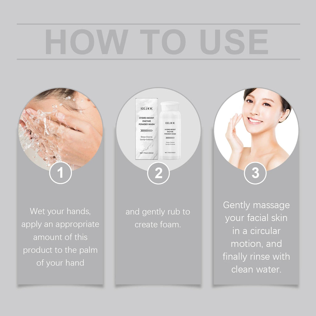 Enzyme Face Wash Powder 75g Gentle Exfoliating Cleanser for Sensitive Skin Removes Dirt Brightens Skin Travel Friendly Formula - Cozy & Co. Market