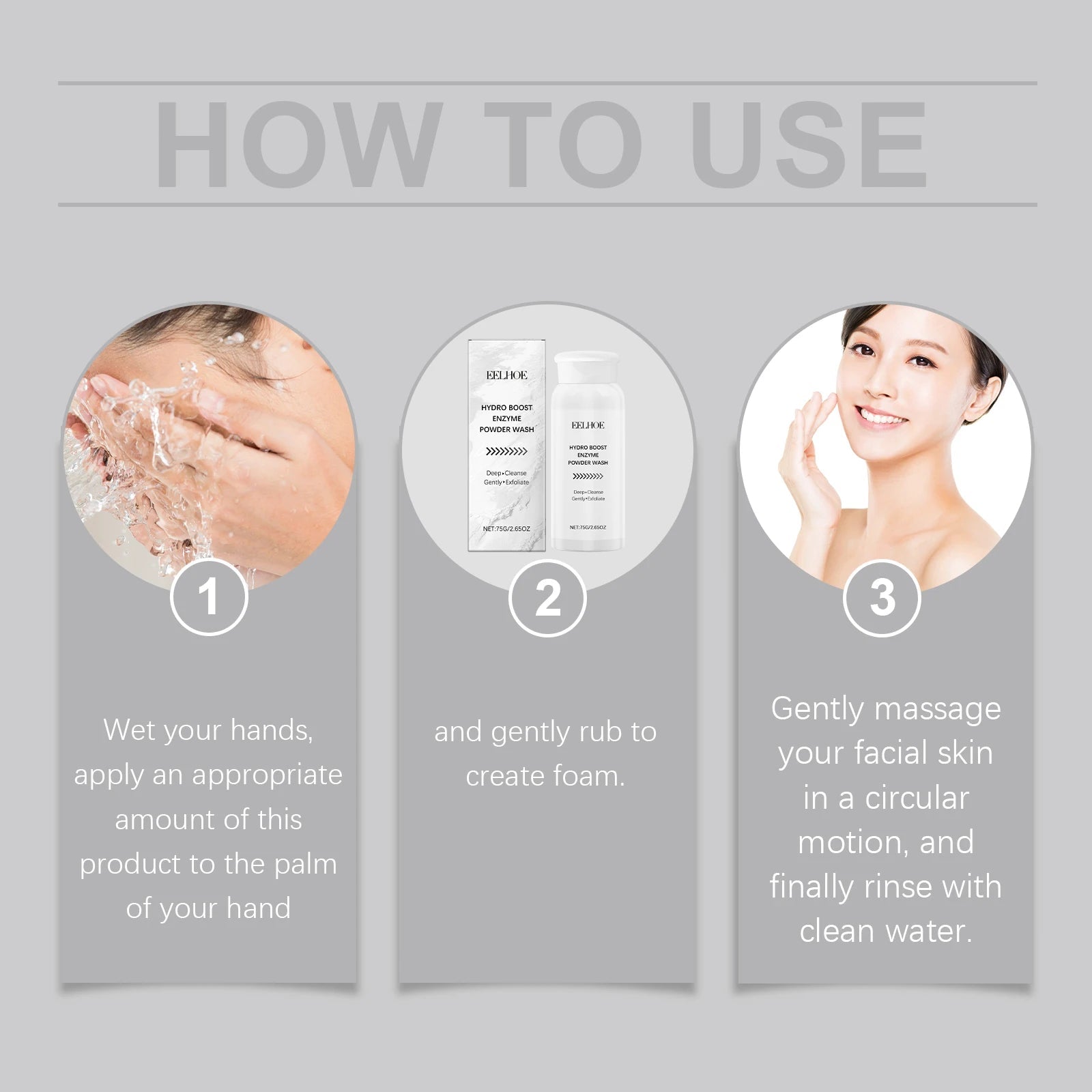 Enzyme Face Wash Powder 75g Gentle Exfoliating Cleanser for Sensitive Skin Removes Dirt Brightens Skin Travel Friendly Formula - Cozy & Co. Market