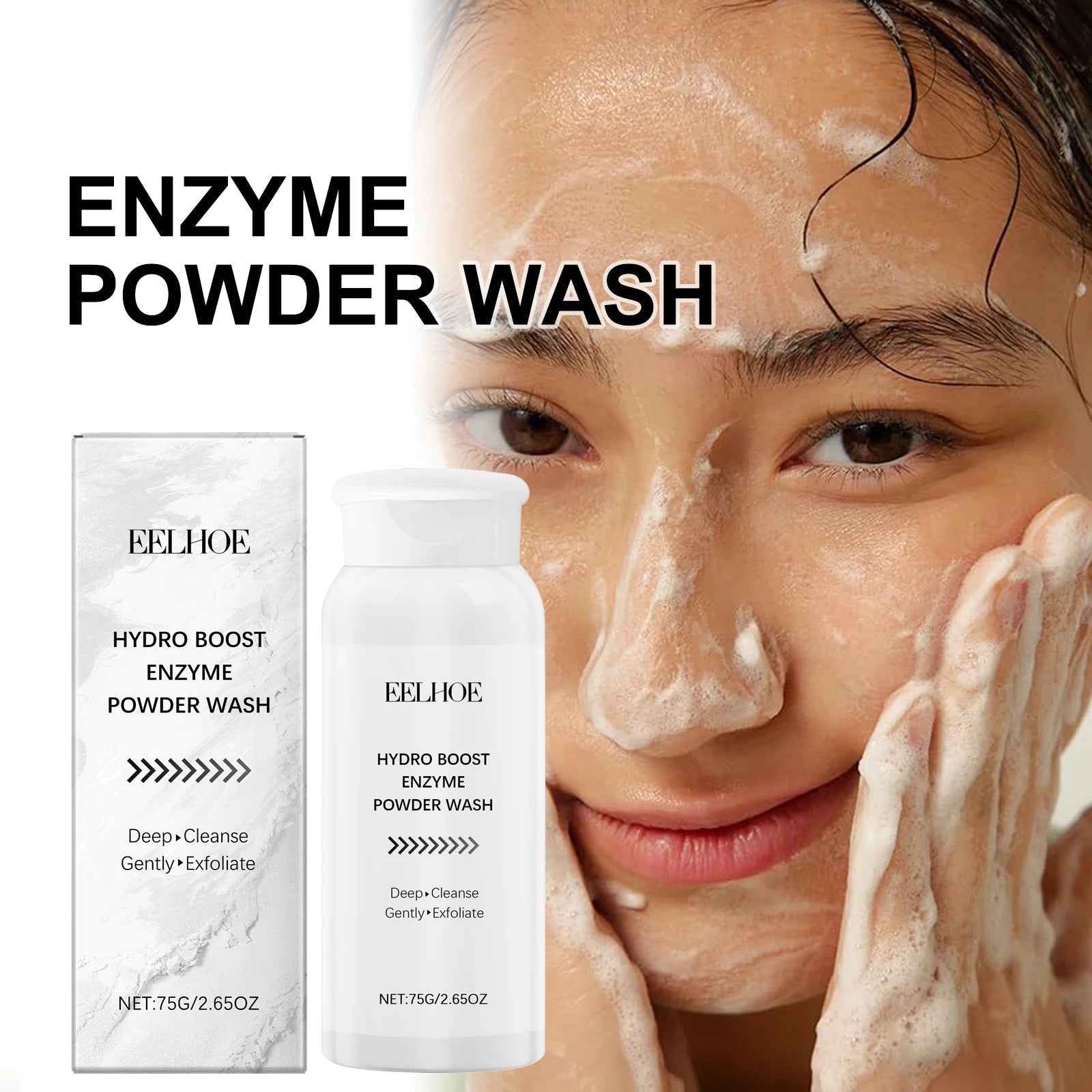 Enzyme Face Wash Powder 75g Gentle Exfoliating Cleanser for Sensitive Skin Removes Dirt Brightens Skin Travel Friendly Formula - Cozy & Co. Market