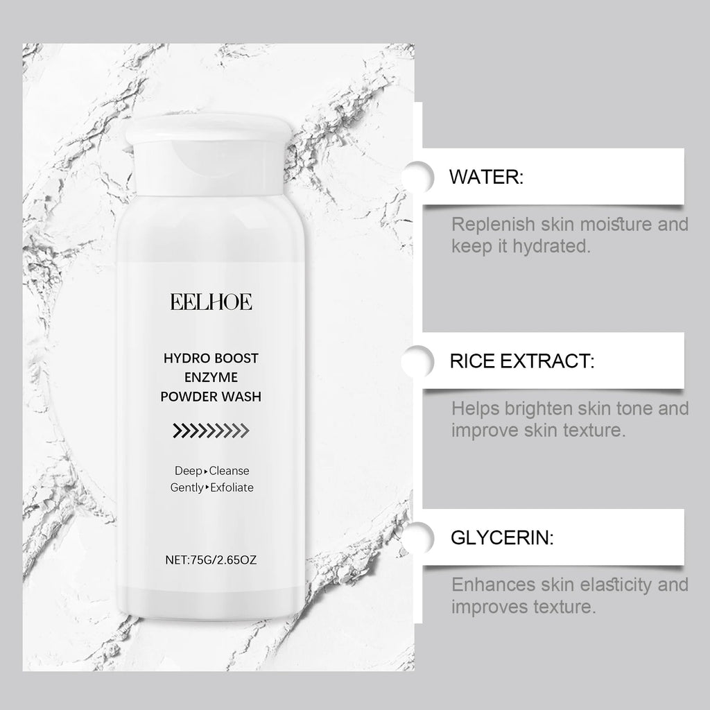 Enzyme Face Wash Powder 75g Gentle Exfoliating Cleanser for Sensitive Skin Removes Dirt Brightens Skin Travel Friendly Formula - Cozy & Co. Market
