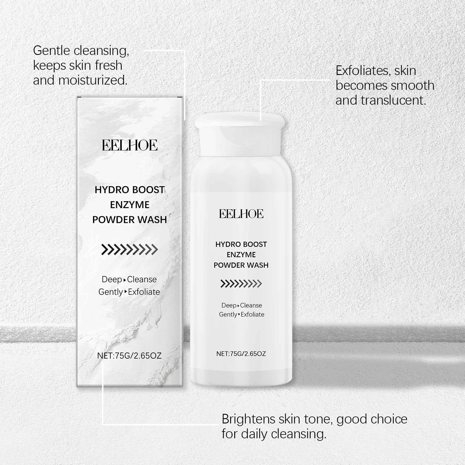 Enzyme Face Wash Powder 75g Gentle Exfoliating Cleanser for Sensitive Skin Removes Dirt Brightens Skin Travel Friendly Formula - Cozy & Co. Market