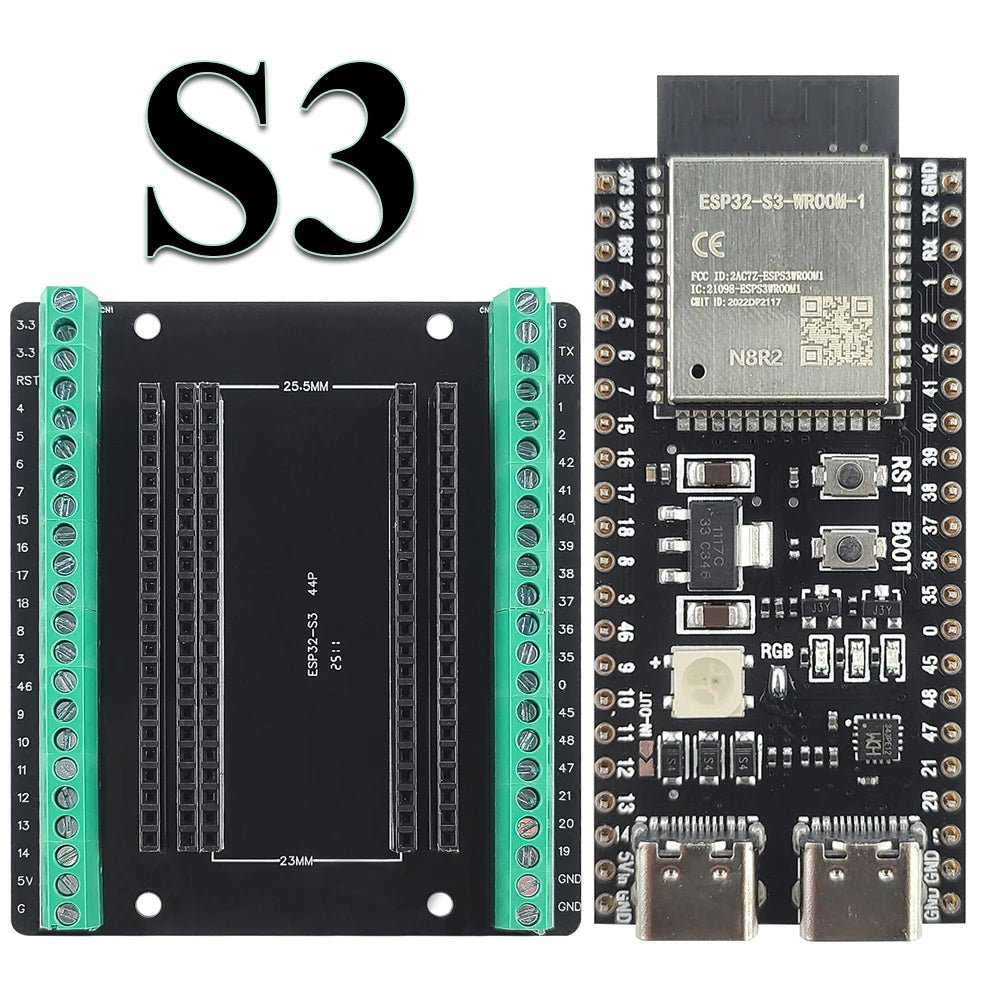 ESP32-S3 Development Boards with Expansion Adapter Kit 2.4G Wifi BT Module ESP32-S3-1 N8R2 N16R8 44Pin Type-C ESP32-S3 - Cozy & Co. Market