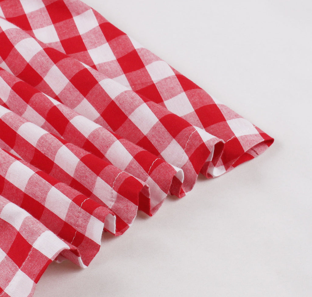 European and American Amazon cross-border suit collar plaid retro ruffled strap waist Hepburn style women's dress - Cozy & Co. Market