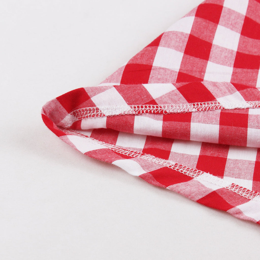 European and American Amazon cross-border suit collar plaid retro ruffled strap waist Hepburn style women's dress - Cozy & Co. Market