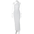 European and American style women's clothing 2025 spring and summer new sexy backless fold slim solid color sleeveless temperament dress - Cozy & Co. Market