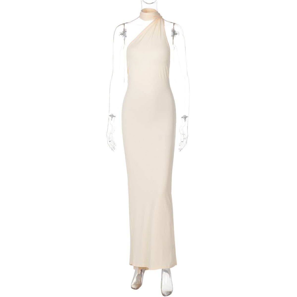 European and American style women's clothing 2025 spring and summer new sexy backless fold slim solid color sleeveless temperament dress - Cozy & Co. Market