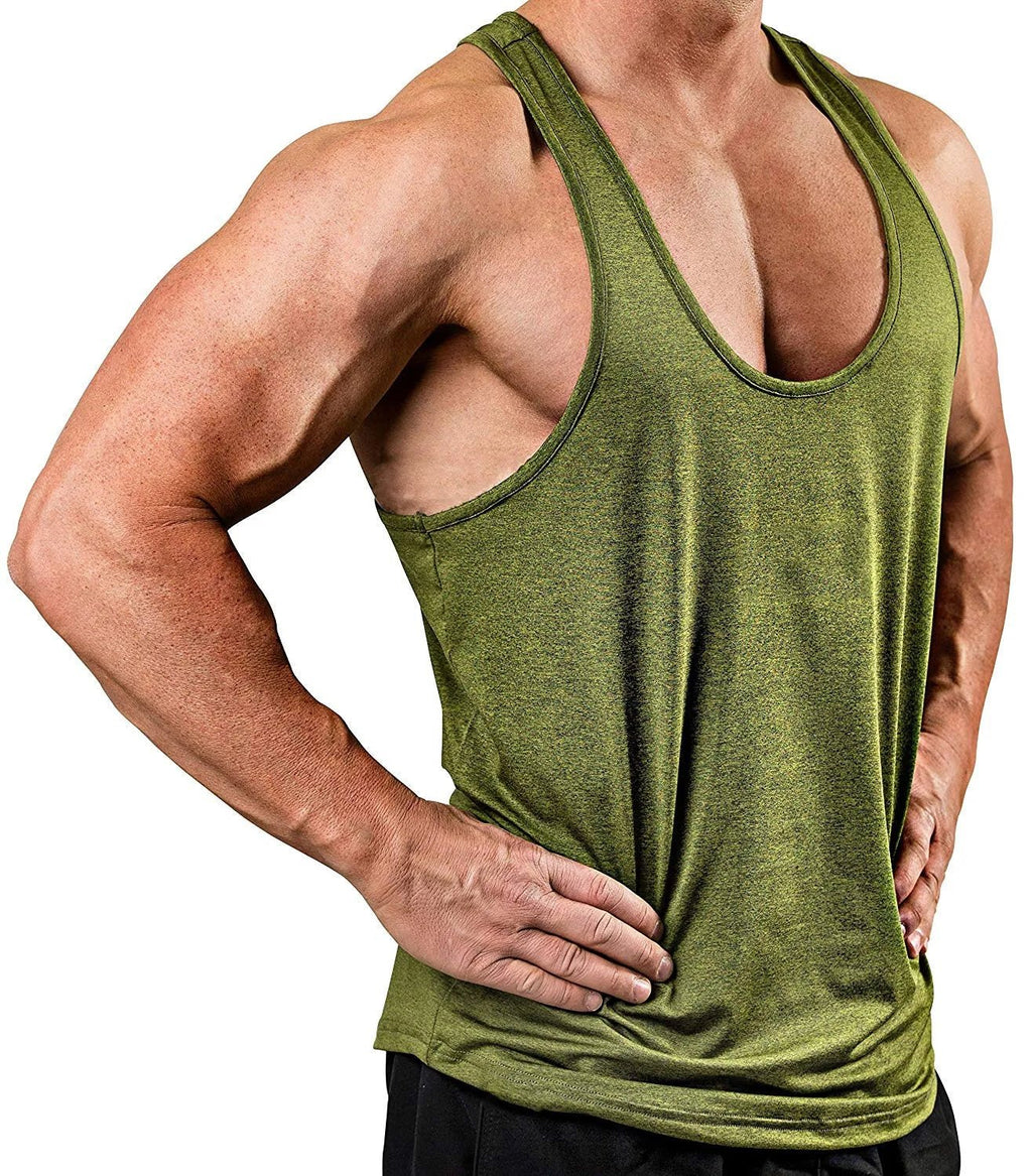 EVertop Men's Summer H-shaped Back Vest Solid O-Neck Sleeveless tank Top Customizable Print Embroidery Logo Knitted for Sports - Cozy & Co. Market