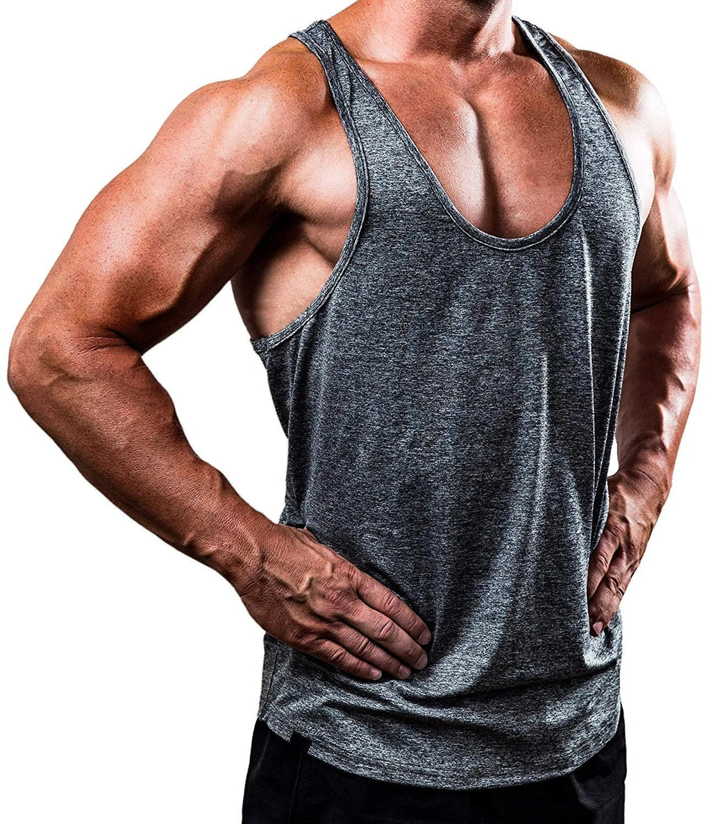 EVertop Men's Summer H-shaped Back Vest Solid O-Neck Sleeveless tank Top Customizable Print Embroidery Logo Knitted for Sports - Cozy & Co. Market