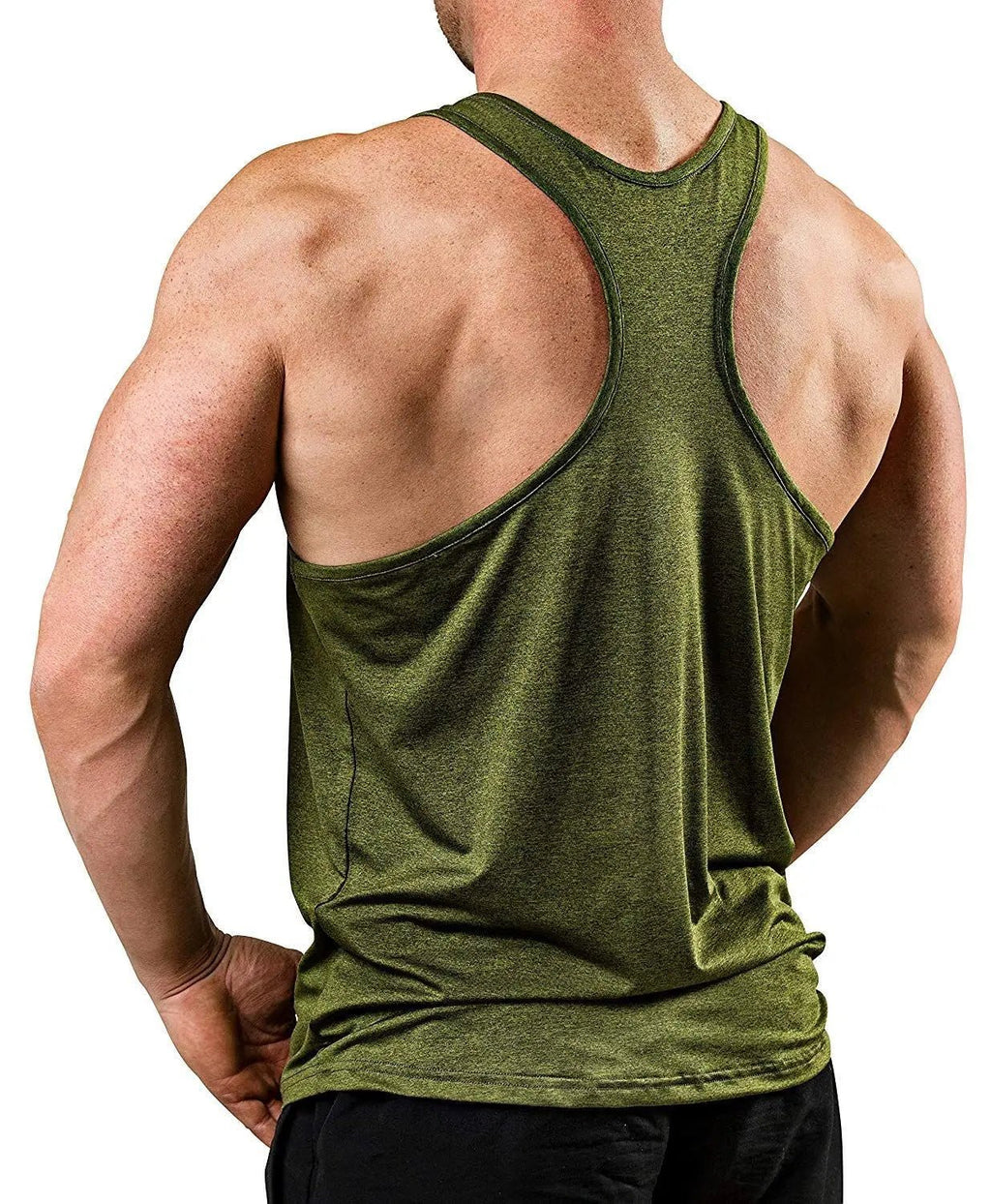 EVertop Men's Summer H-shaped Back Vest Solid O-Neck Sleeveless tank Top Customizable Print Embroidery Logo Knitted for Sports - Cozy & Co. Market