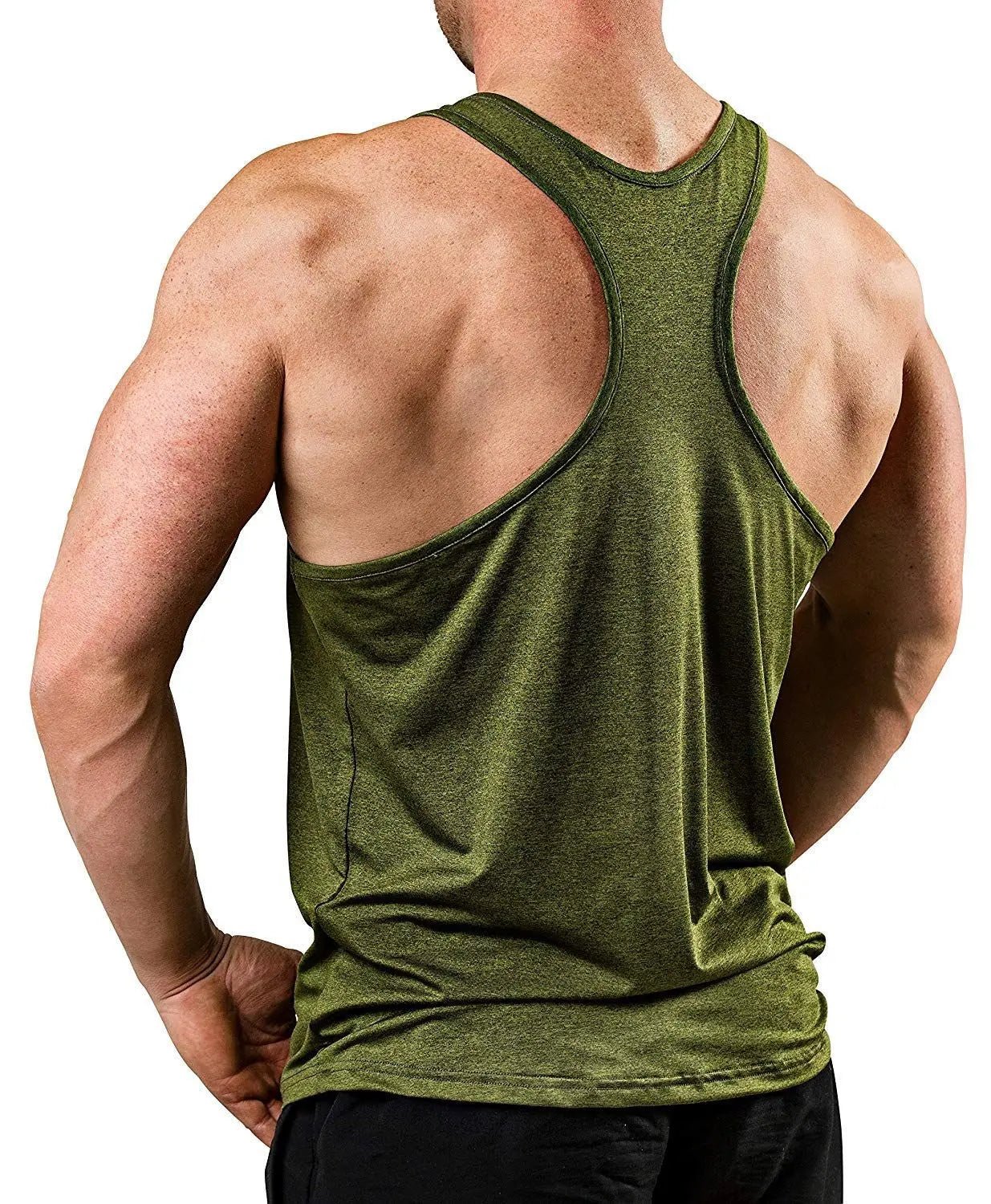 EVertop Men's Summer H-shaped Back Vest Solid O-Neck Sleeveless tank Top Customizable Print Embroidery Logo Knitted for Sports - Cozy & Co. Market