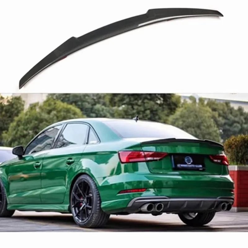 Factory A3 Sline S3 M4 Style Carbon Fiber Rear Spoiler Trunk Wing FRP Forged Carbon for AUDI A3 S3 RS3 8V Sedan 2013-2020 - Cozy & Co. Market