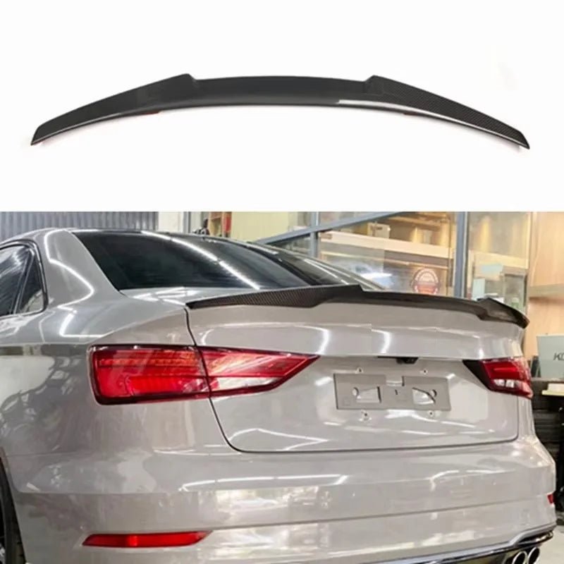 Factory A3 Sline S3 M4 Style Carbon Fiber Rear Spoiler Trunk Wing FRP Forged Carbon for AUDI A3 S3 RS3 8V Sedan 2013-2020 - Cozy & Co. Market