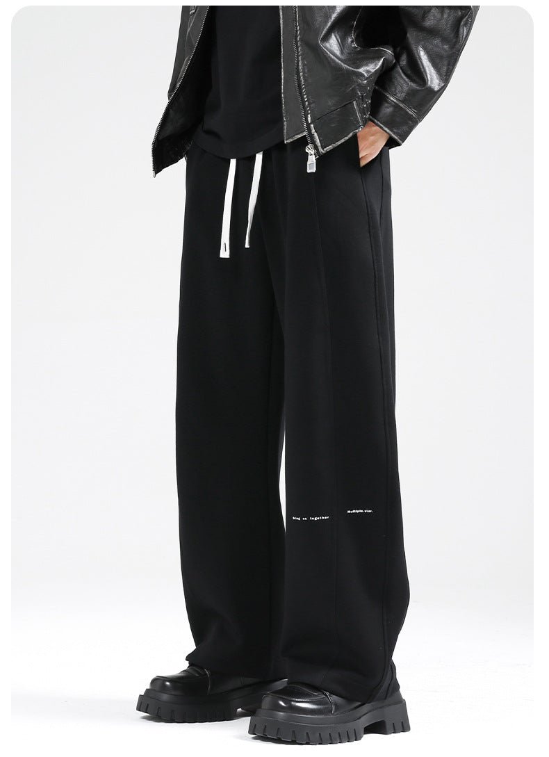 Fall/Winter Machete Pants Men's New Fashionable Brand Loose Wide-leg Sports Pants Sweatshirt Pants Dipper Straight Pants fleece-lined Casual Pants - Cozy & Co. Market