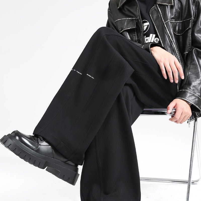Fall/Winter Machete Pants Men's New Fashionable Brand Loose Wide-leg Sports Pants Sweatshirt Pants Dipper Straight Pants fleece-lined Casual Pants - Cozy & Co. Market